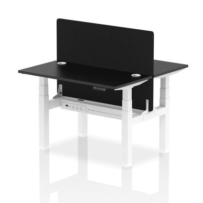 Dynamic Office Solutions Slimline Height Adjustable Standing Desk - 2 Person with Black Straight Screen