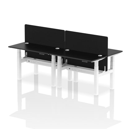 Dynamic Office Solutions Slimline Height Adjustable Standing Desk - 4 Person with Black Straight Screen