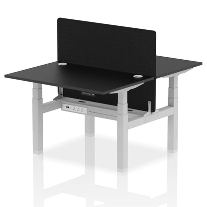 Dynamic Office Solutions Height Adjustable Standing Desk - 2 Person with Black Screen