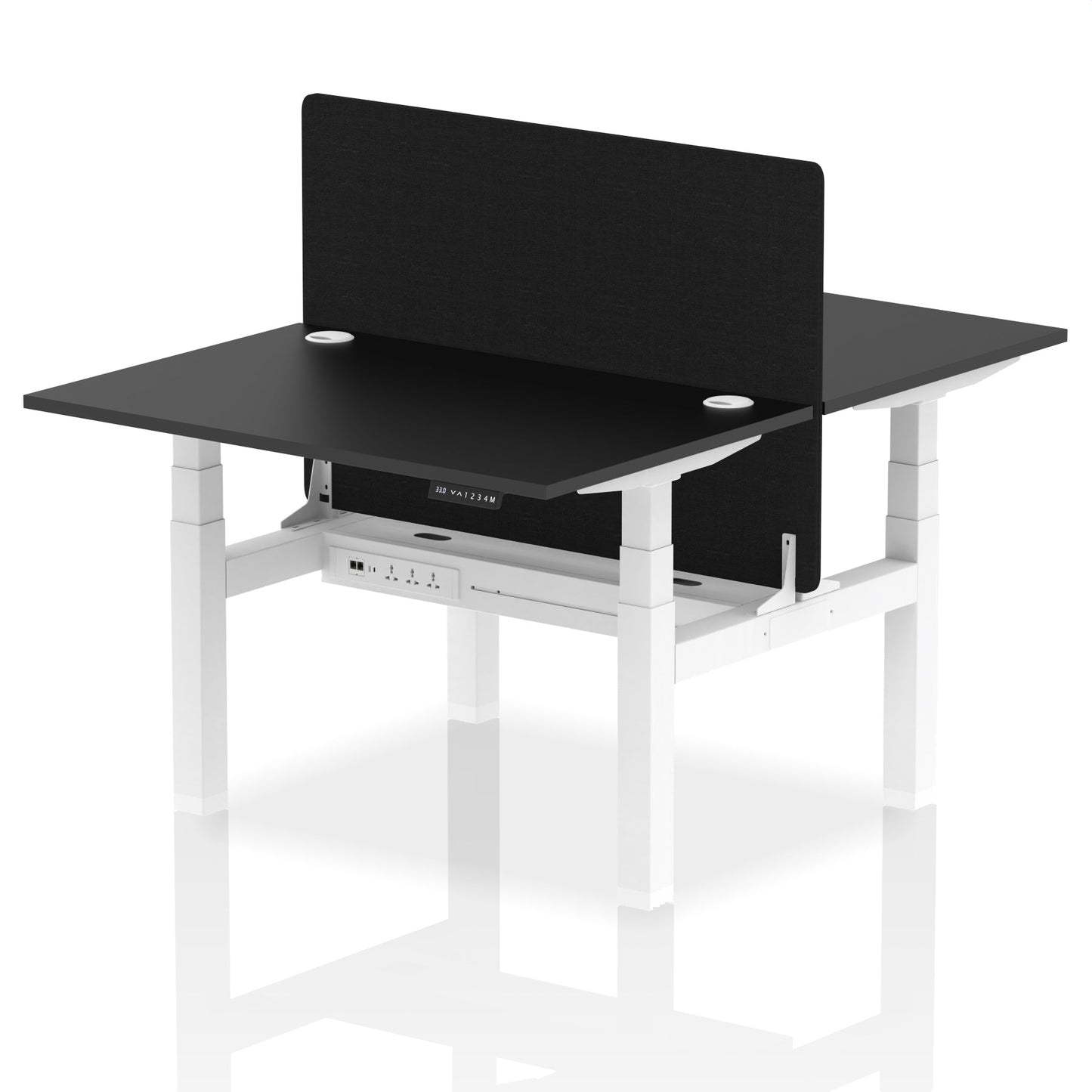 Dynamic Office Solutions Height Adjustable Standing Desk - 2 Person with Black Screen