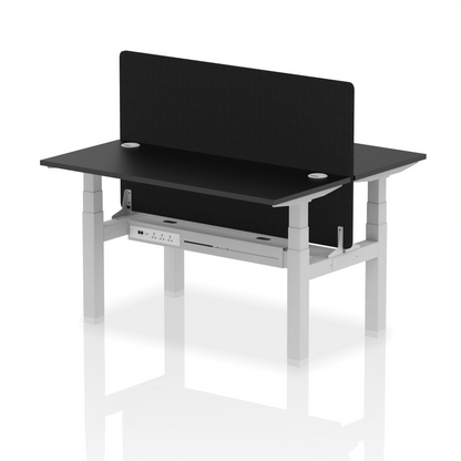 Dynamic Office Solutions Slimline Height Adjustable Standing Desk - 2 Person with Black Straight Screen