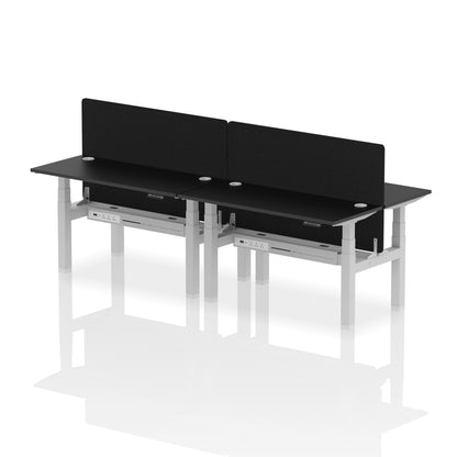 Dynamic Office Solutions Slimline Height Adjustable Standing Desk - 4 Person with Black Straight Screen