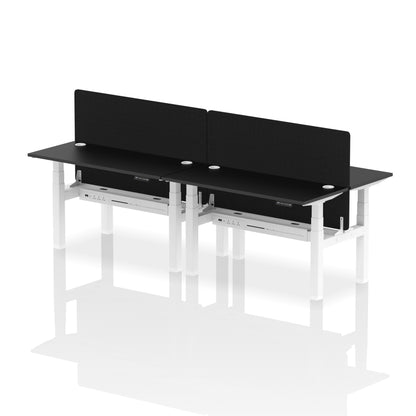 Dynamic Office Solutions Slimline Height Adjustable Standing Desk - 4 Person with Black Straight Screen