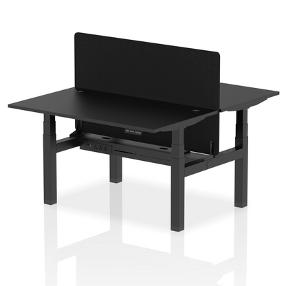 Dynamic Office Solutions Height Adjustable Standing Desk - 2 Person with Black Screen