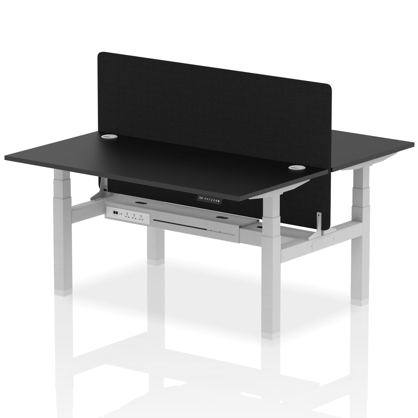 Dynamic Office Solutions Height Adjustable Standing Desk - 2 Person with Black Screen