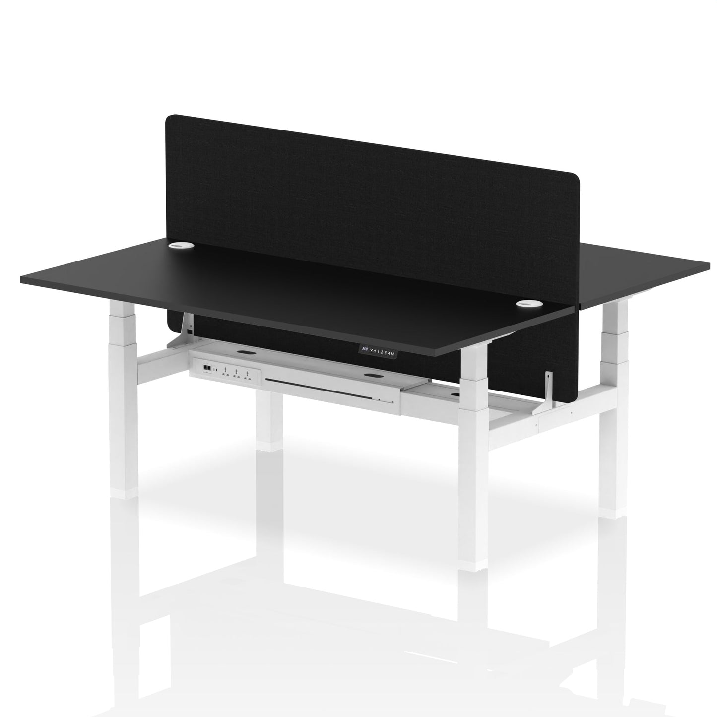 Dynamic Office Solutions Height Adjustable Standing Desk - 2 Person with Black Screen