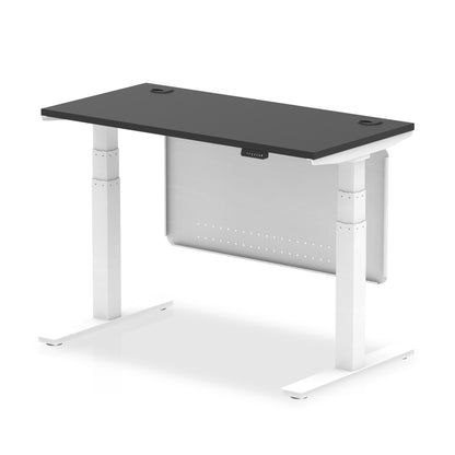 Air Height Adjustable Slimline Desk With Cable Ports With Steel Modesty Panel