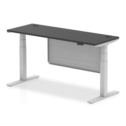 Air Height Adjustable Slimline Desk With Cable Ports With Steel Modesty Panel