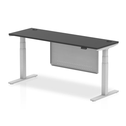 Air Height Adjustable Slimline Desk With Cable Ports With Steel Modesty Panel